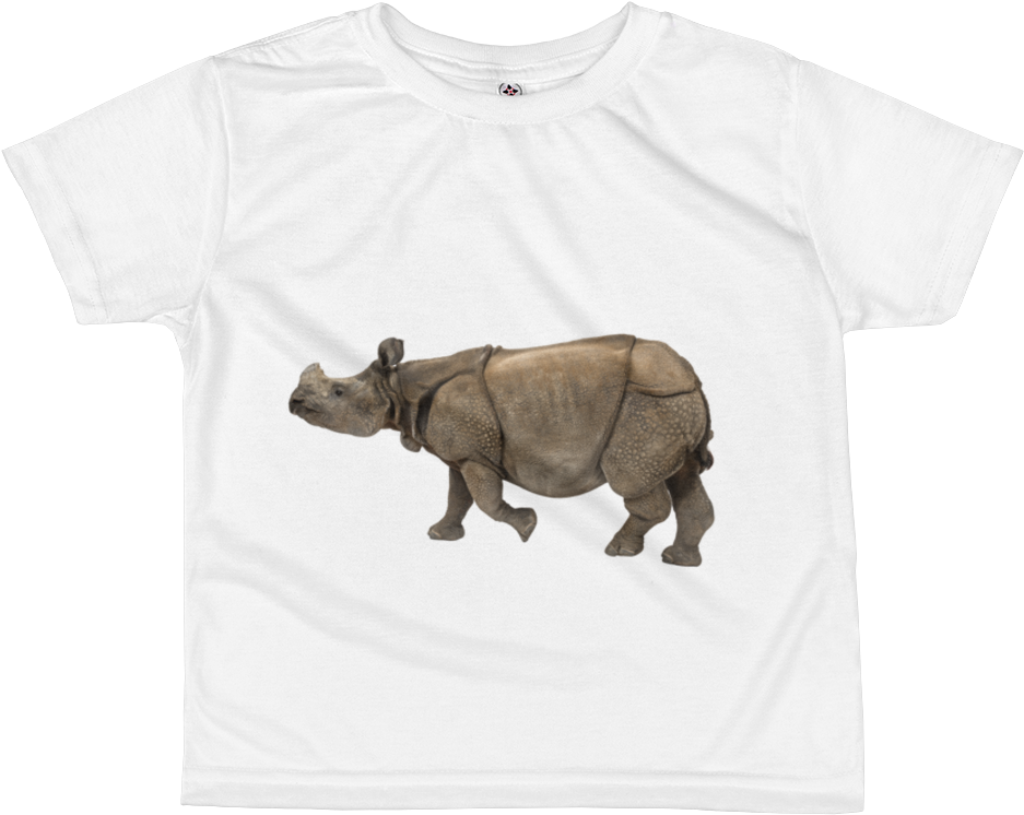 Indian Rhinoceros Print All Over Kids Sublimation T - Rhinoceros (1000x1000), Png Download