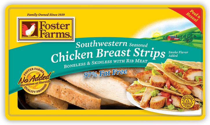 Foster Farms Southwestern Seasoned Chicken Breast Strips, - Foster Farms Southwest Chicken (750x496), Png Download