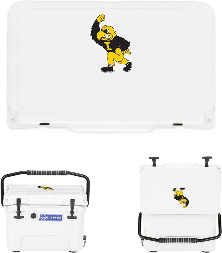 Home Shop Accessories Coolers Big Frig Collegiate Series - Iowa Hawkeyes 16 Oz Pint Glass - Herky (1000x1000), Png Download
