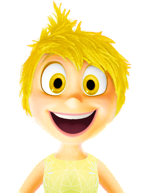 Banner Black And White Anger Clipart Character Pixar - Inside Out Joy Yellow Hair (500x715), Png Download