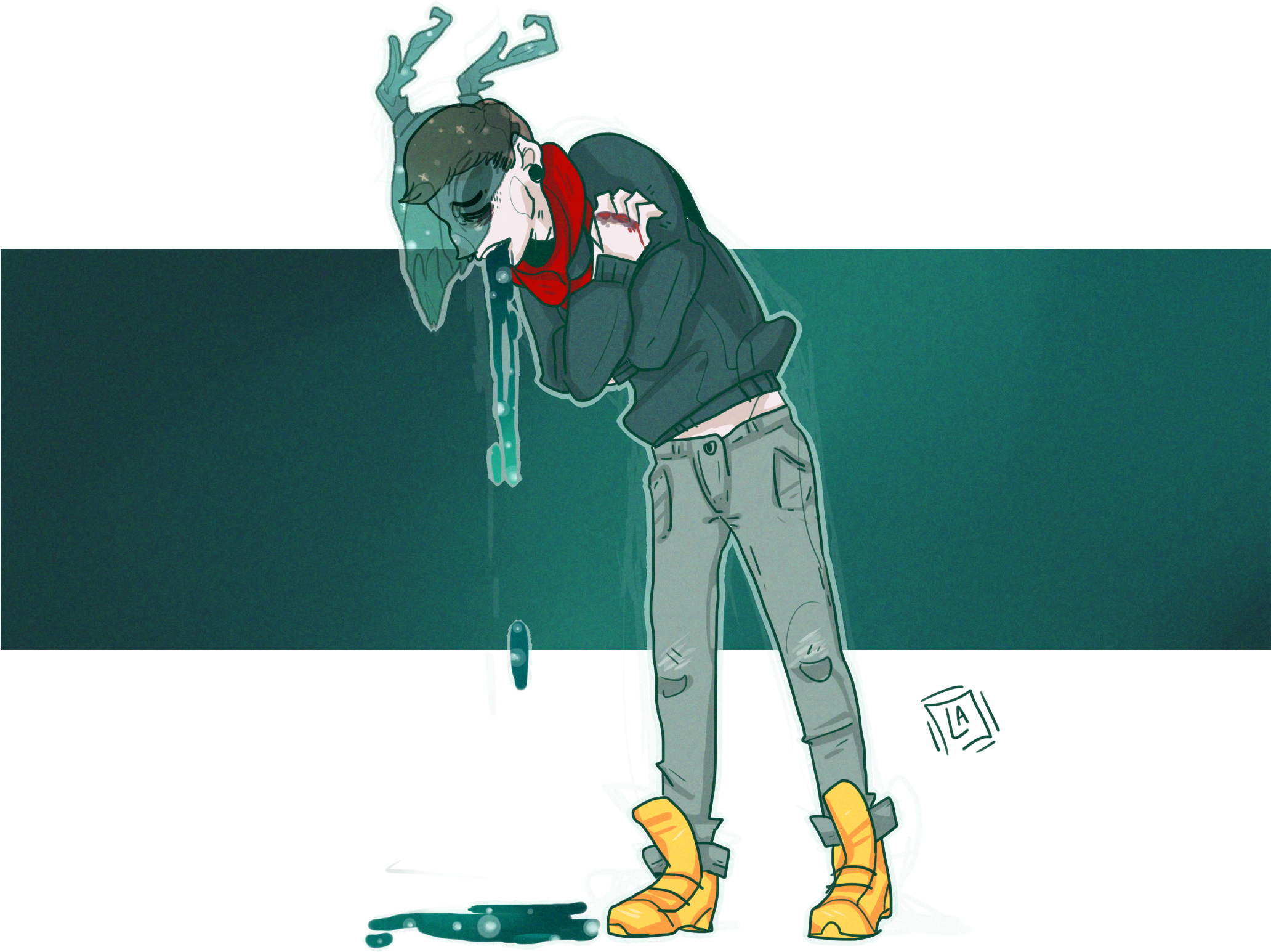 Upset Stomach - Illustration (2500x1731), Png Download