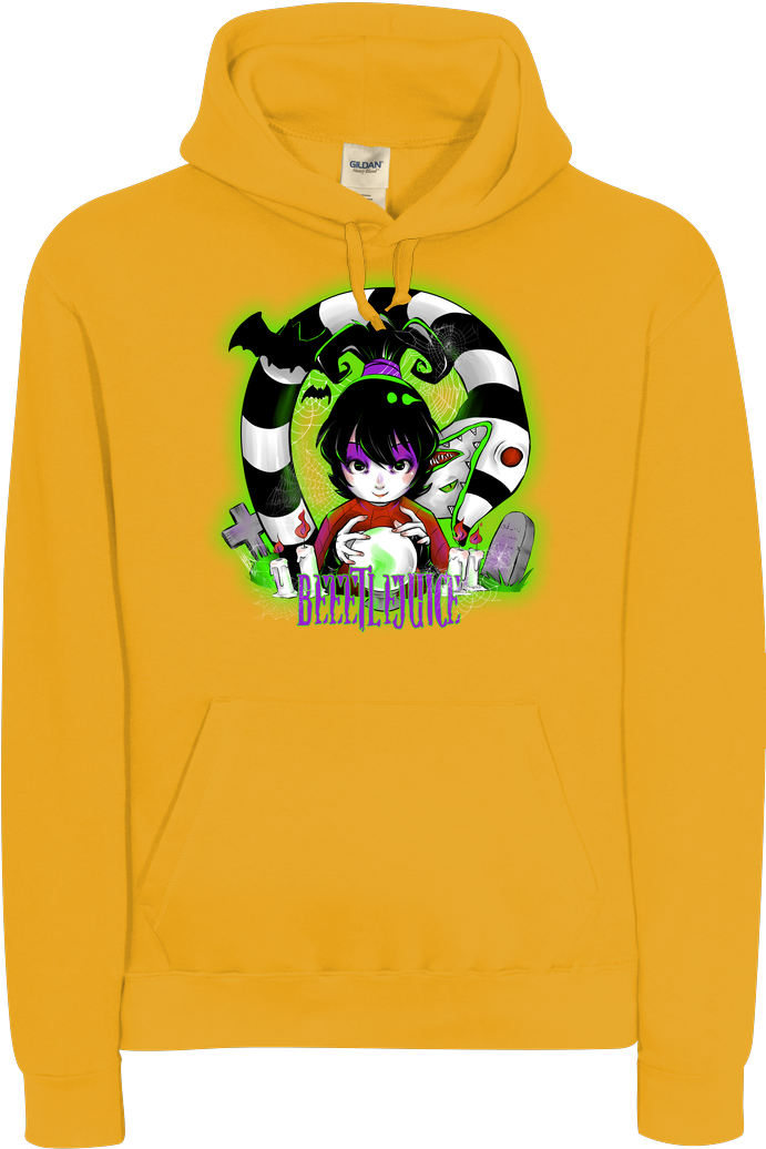 Psychodelicia Beetlejuice Sweatshirt B&c Hooded (1044x1044), Png Download