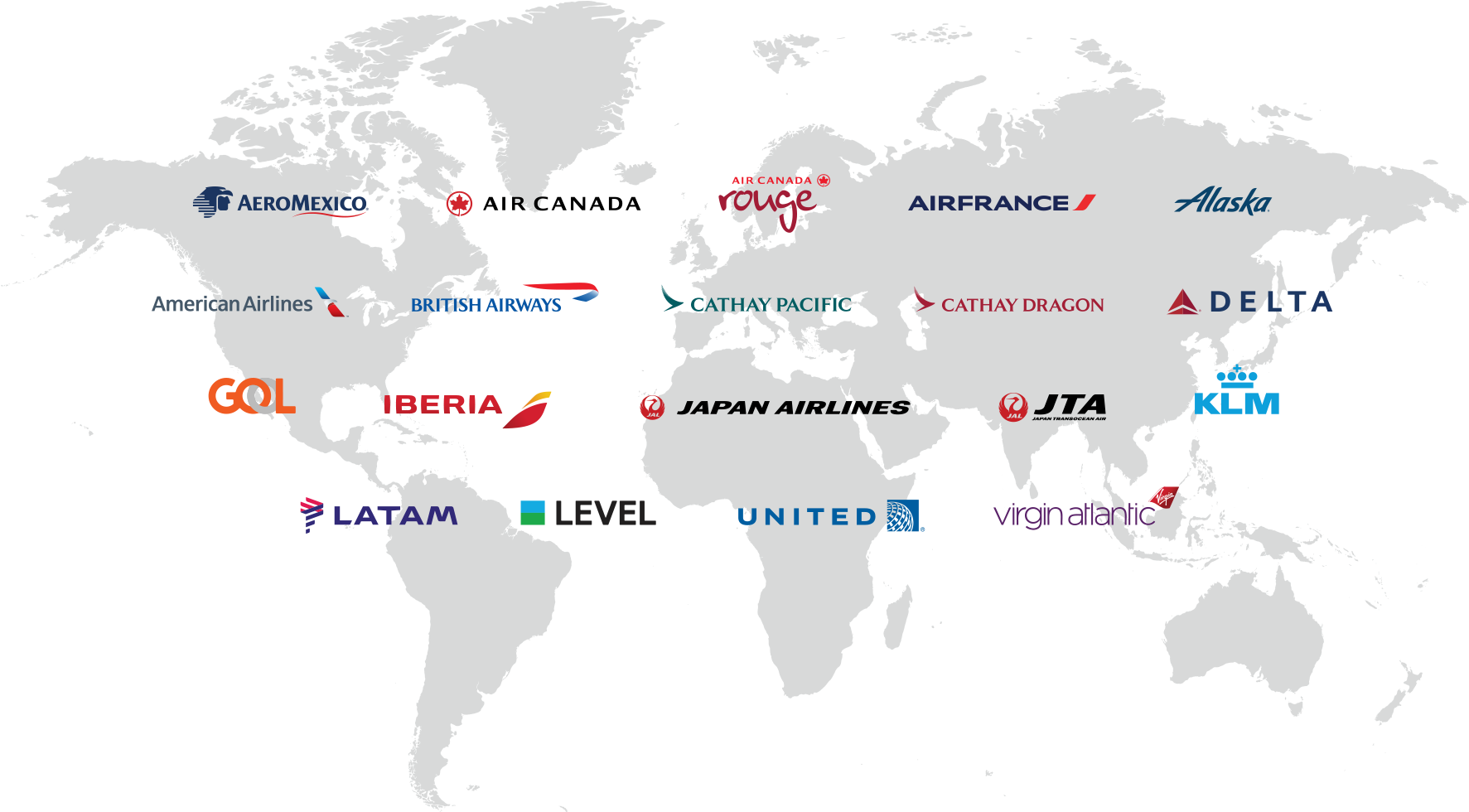 Gogo Partners With Leading Airlines Across The Globe - World Map (1920x1080), Png Download