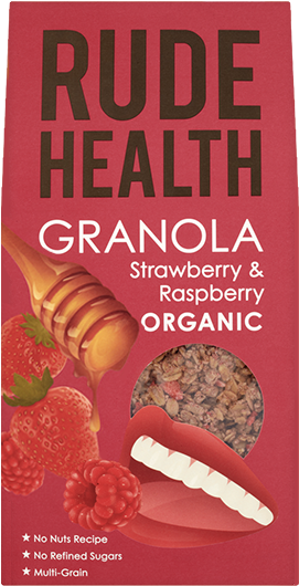 Strawberry & Raspberry Granola - Rude Health Coconut & Chia Granola (600x600), Png Download