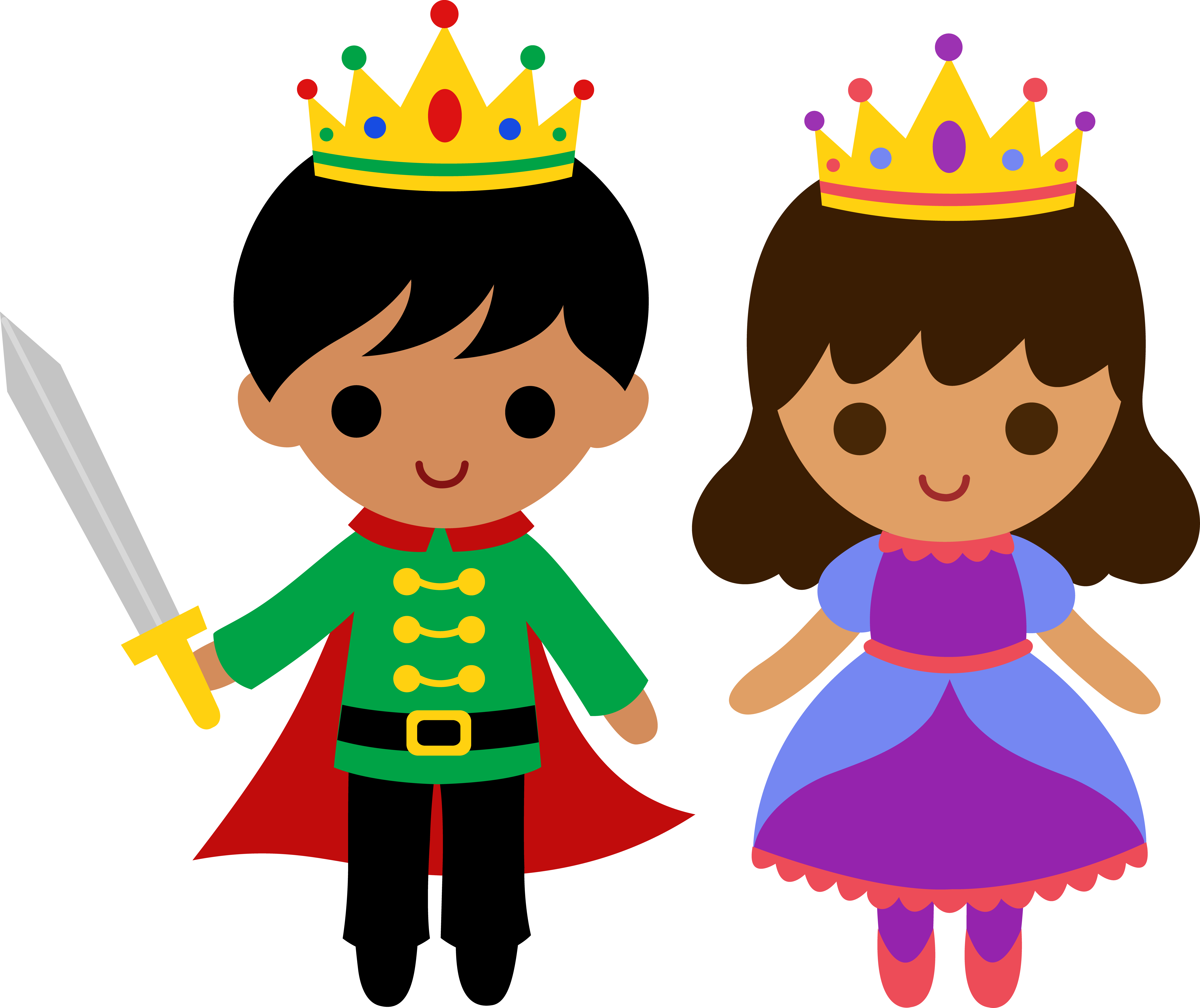 Cute Prince And Princess (8063x6772), Png Download