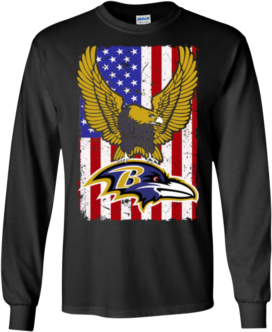 Flag Usa Ravens Logo Team Baltimore Ravens Hoodies - Baltimore Ravens Shirts Flag Usa Ravens Logo Team T-shirts (1155x1155), Png Download