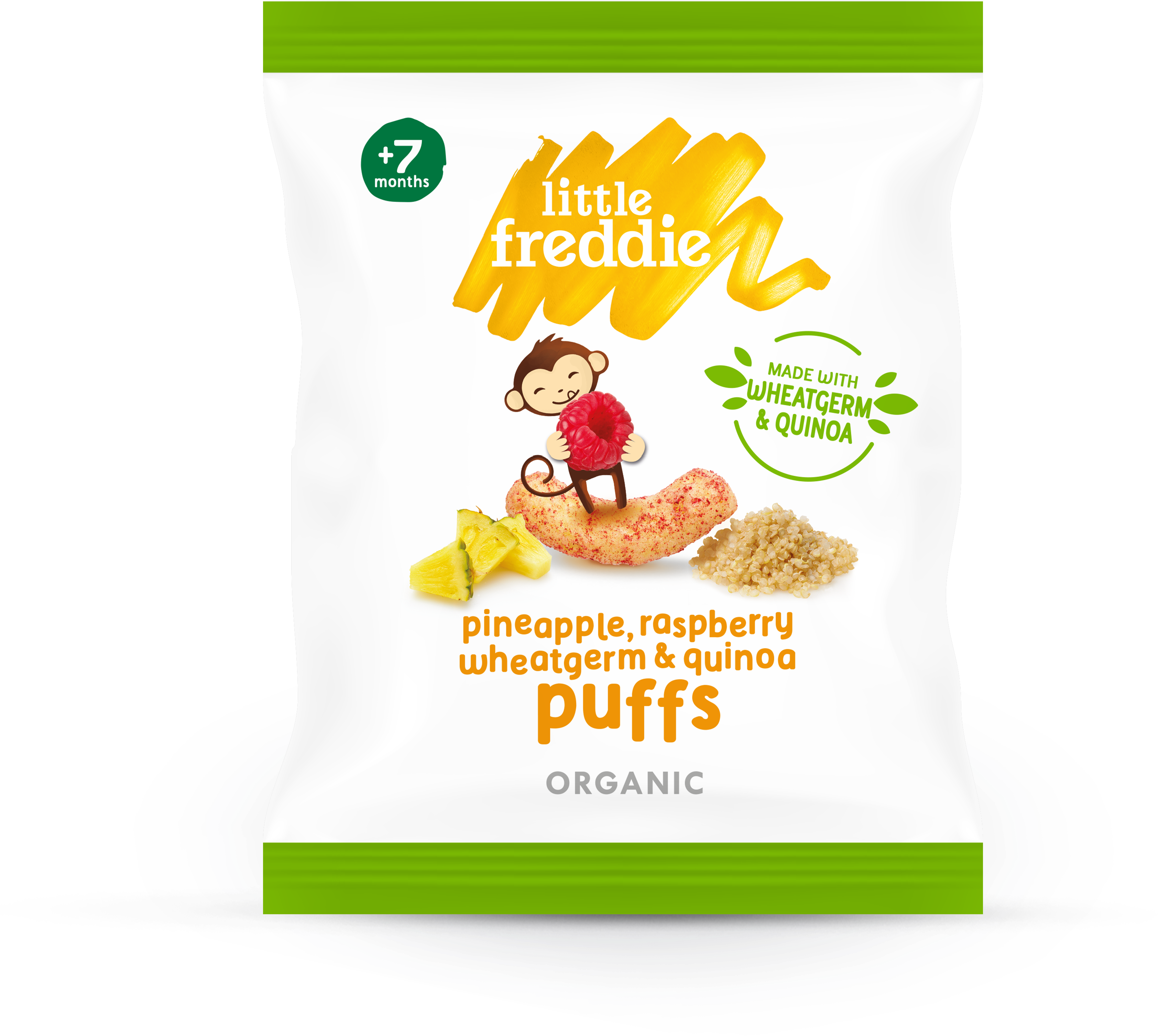 Pineapple, Raspberry, Wheatgerm & Quinoa Puffs - Convenience Food (4642x4662), Png Download