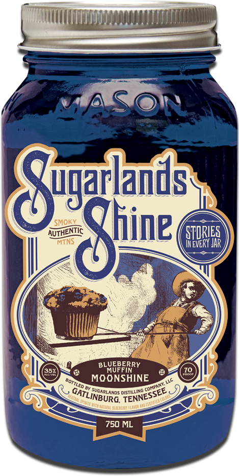 Blue Raspberry Crush Cocktail Made With Blueberry Muffin - Sugarlands Blueberry Muffin Moonshine (468x968), Png Download