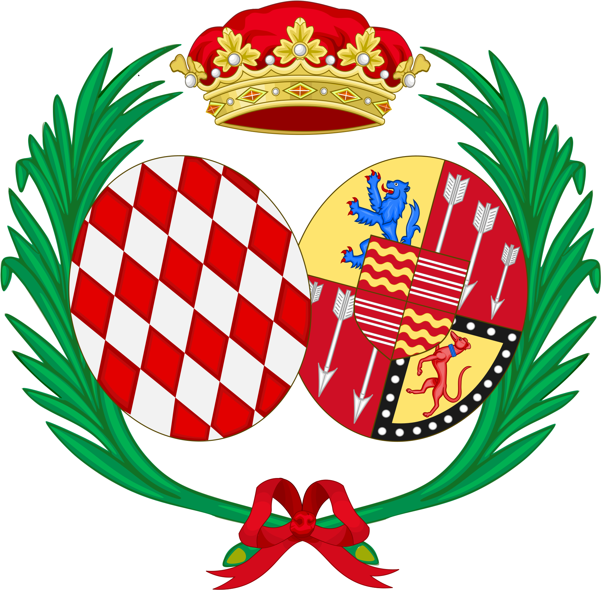 Coat Of Arms Of Catherine Charlotte, Princess Of Monaco - Charles Iii, Prince Of Monaco (2000x1944), Png Download