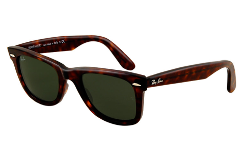 Ray Ban Aviator Trasparenti - Ray Ban Wayfarer Tortoise Green Lens (600x515), Png Download