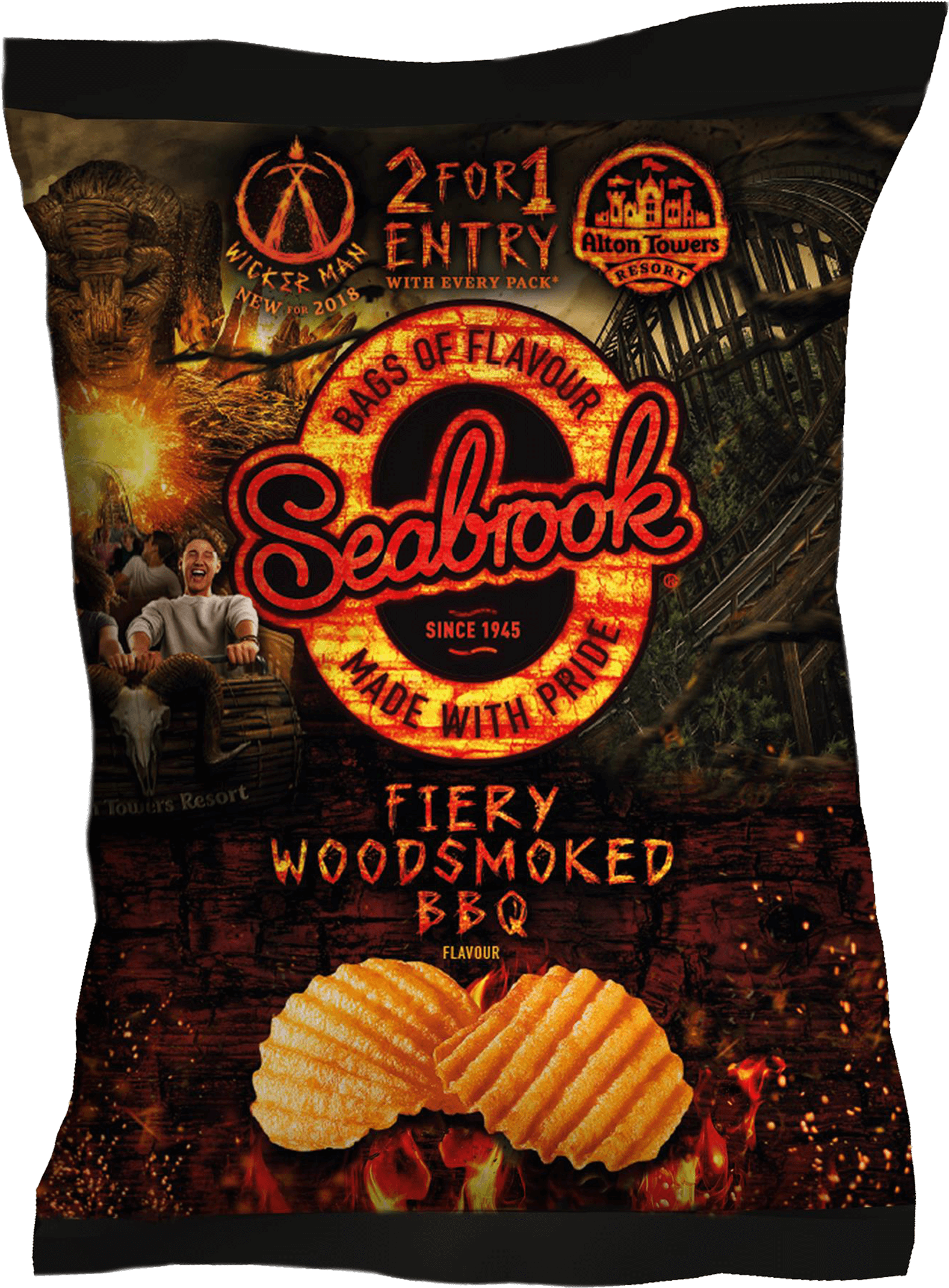 Fiery Woodsmoked Bbq - Seabrook Crisps Wood Smoked Bbq Limited Edition (1877x2464), Png Download