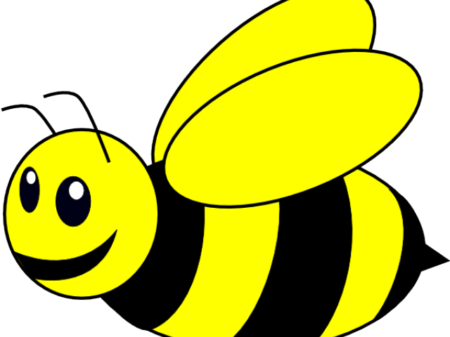 Cute Bumblebee Picture - Bee Cartoon Black And White (640x480), Png Download