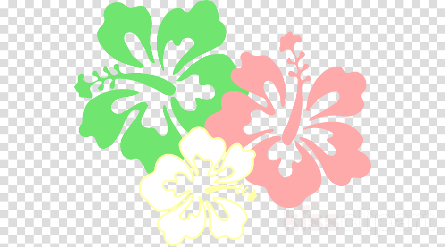 Hawaii Flower Clipart Hawaii Flower Clip Art - Green Clipart Flower (900x500), Png Download