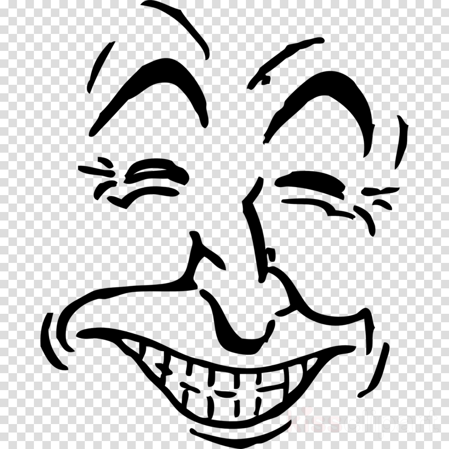 Laughing Clipart Laughter Clip Art - Laughing Face Black And White (900x900), Png Download