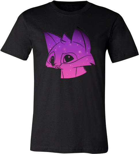 Starry Sky Fox T-shirt (500x700), Png Download