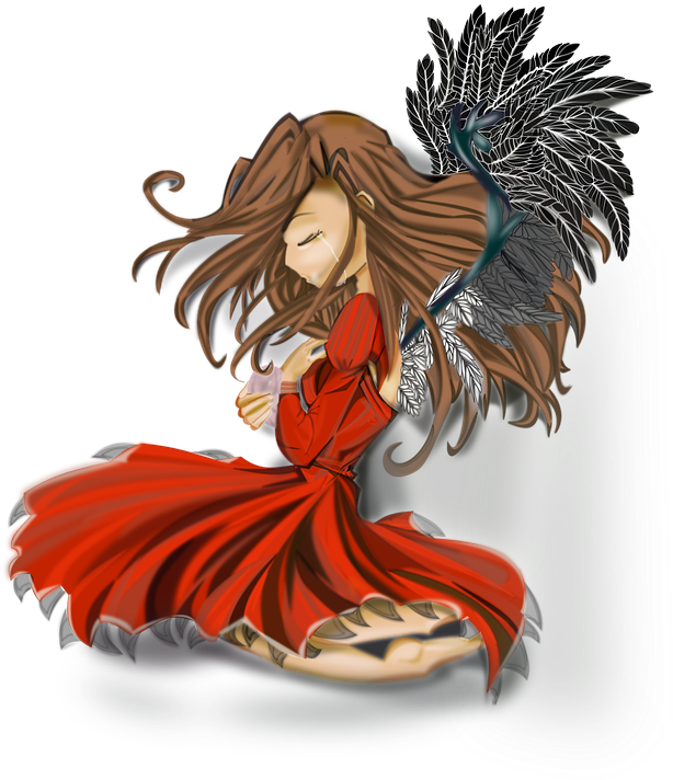 Anime Girl Clipart Happy - Floating Girl Anime Png (616x720), Png Download