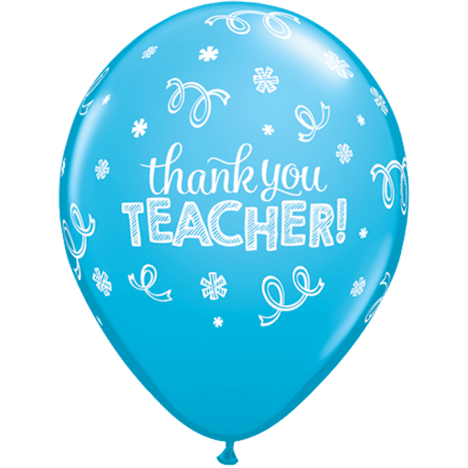 Thank You Teacher Latex Balloon - Happy Birthday Balloon Blue (678x678), Png Download