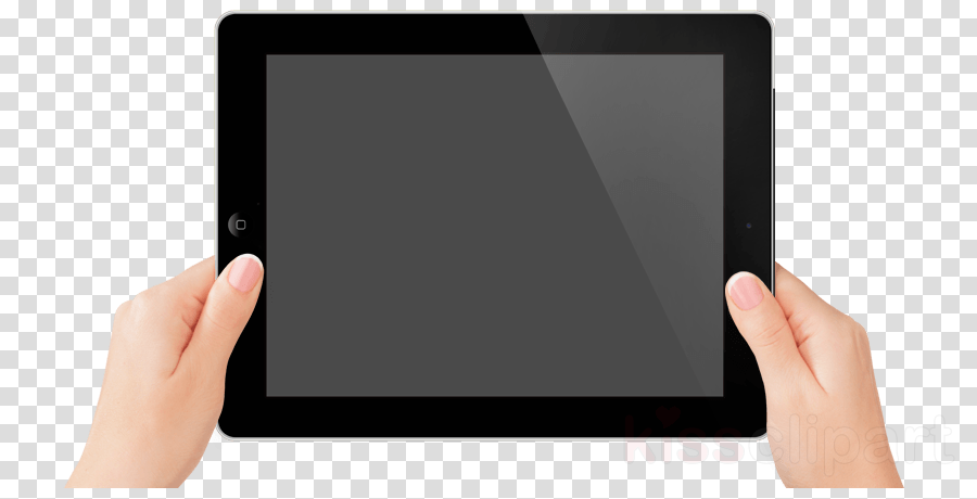 Hand Holding Tablet Png Clipart Ipad 2 Clip Art - Vector Graphics (900x460), Png Download