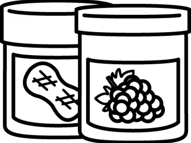 Peanut Butter And Jelly Clipart - Peanut Butter And Jelly Clipart Black And White (640x480), Png Download