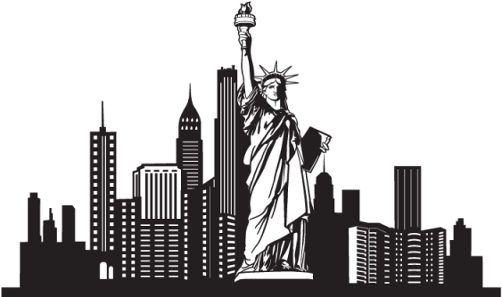 Ciudad De New York Silueta (600x600), Png Download