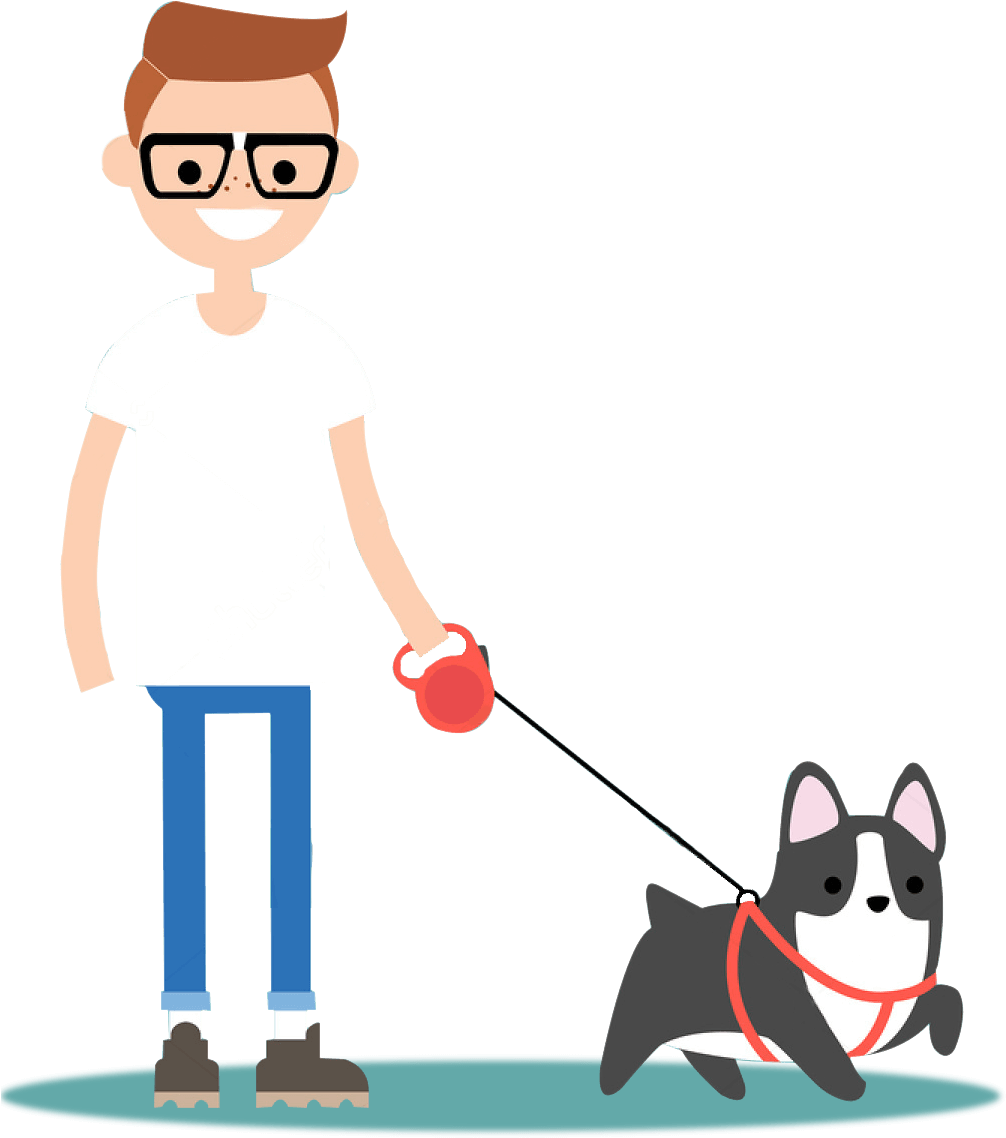Download Dog Walking - Walking Dog Cartoon Png PNG Image with No Background  