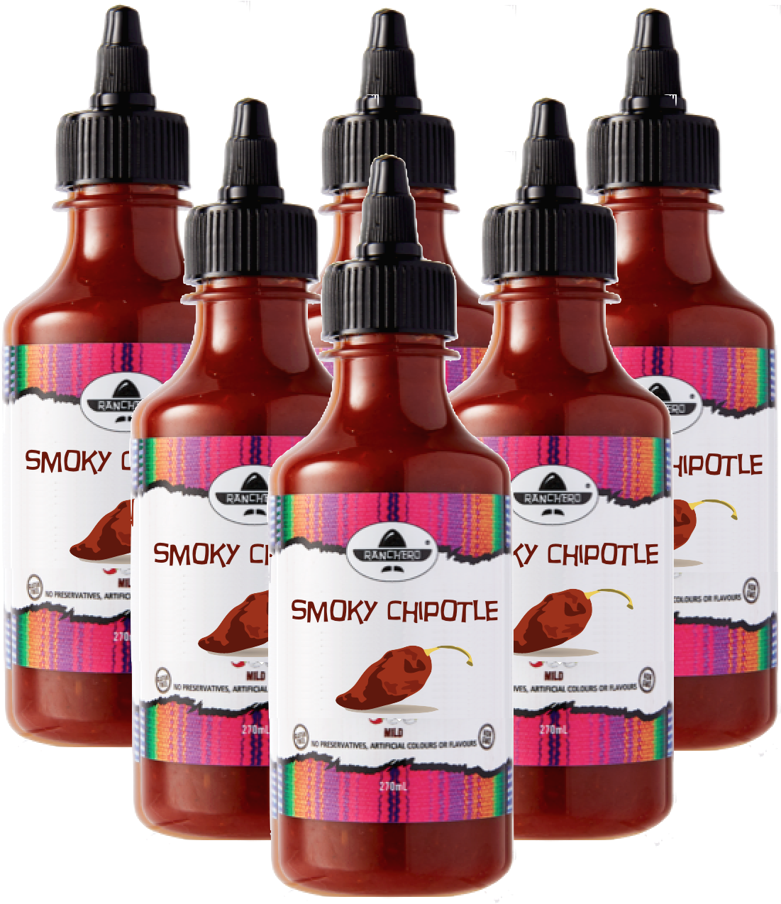 6x Smoky Chipotle Sauce Free Shipping - Ranchero Smokey Chipotle Sauce 270g (1126x1284), Png Download