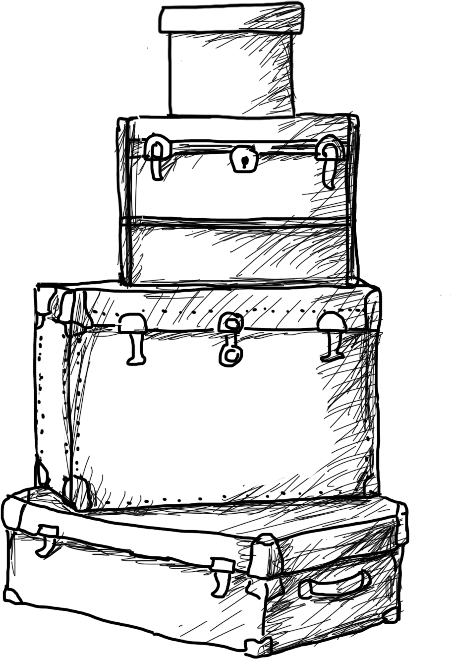 Clip Art Library Download Luggage Drawing - Suitcase Drawing Png (1500x1500), Png Download
