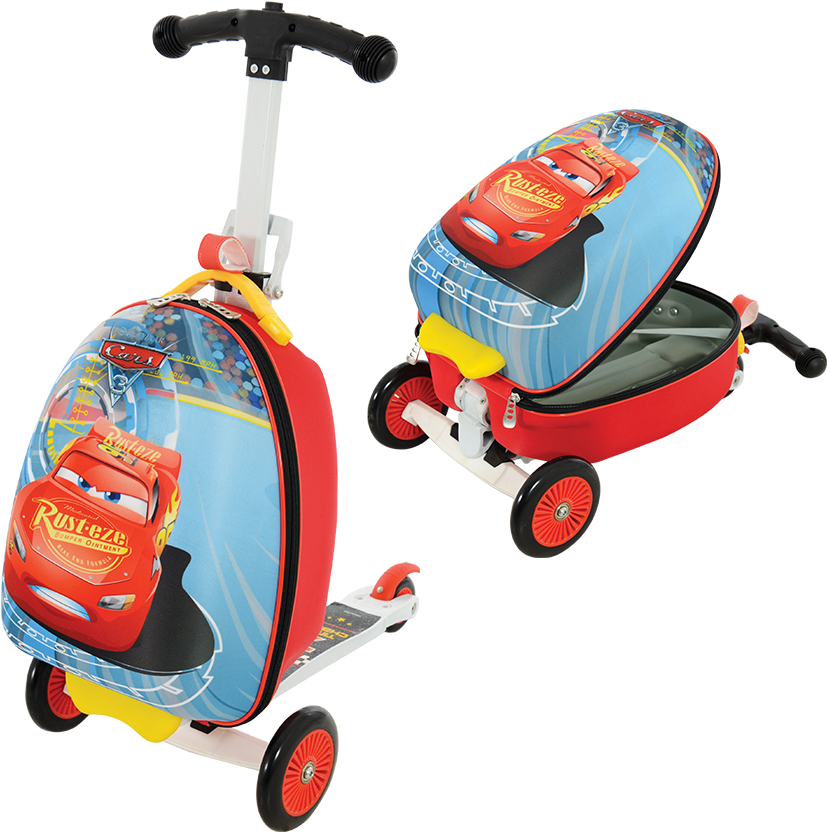 3 In 1 Scootin' Suitcase ) - Scooter Trolley For Kids (900x869), Png Download