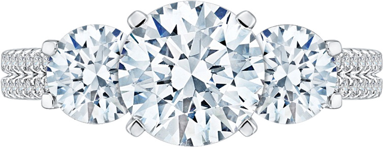 A Woman's Personal Sense Of Style Is Influenced By - Tacori Ht254625rd8 Pave Diamond Engagement Ring In (1000x309), Png Download