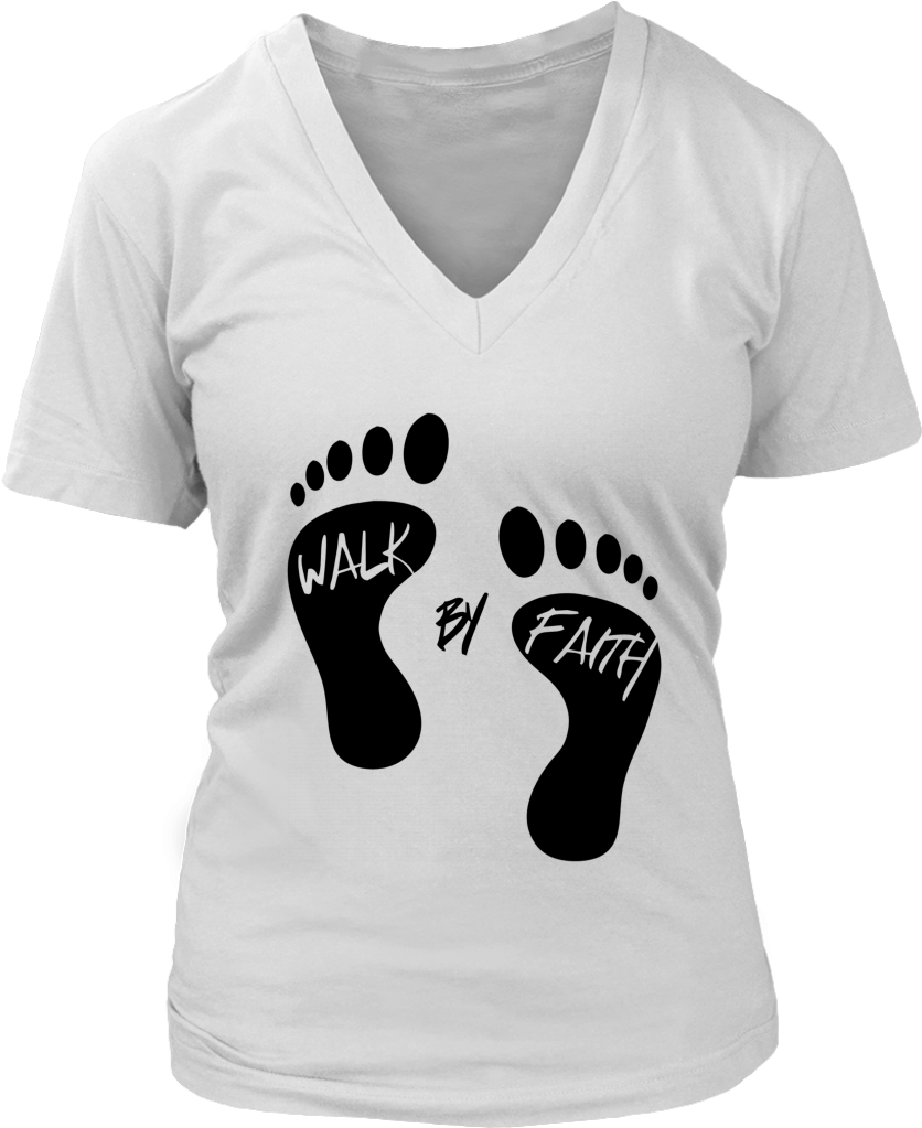 Walk By Faith V-neck - July Girls Born Shirt (1024x1024), Png Download