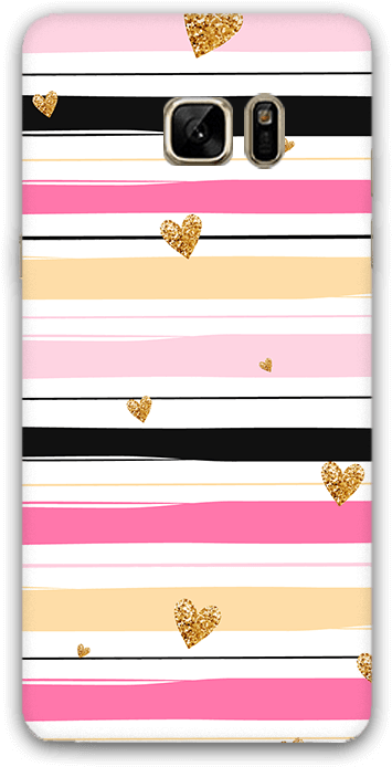 Golden Hearts Samsung Note7 Mobile Case (1046x1046), Png Download