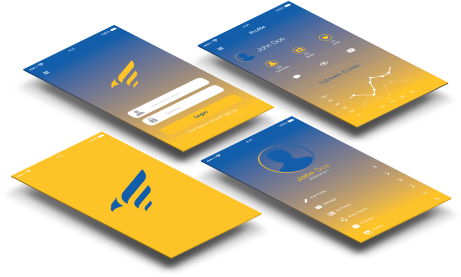 Perspective App Screens Mock Up Fleet America (1000x675), Png Download