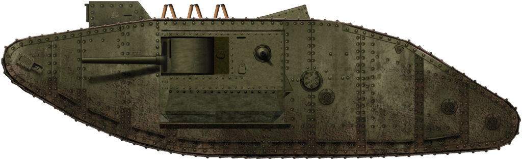 This Is A Male Mark Iii Tank They Were Armed With The - Mark 3 Tank Ww1 (1024x313), Png Download