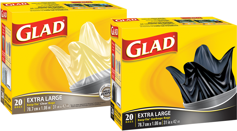 Glad® Multipurpose Garbage Bags 31" X 42" Black 20 (850x850), Png Download