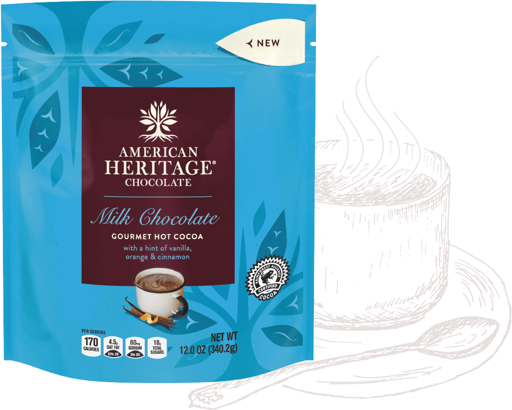 A Package Rendering Of American Heritage Chocolate - American Heritage Chocolate Gourmet Hot Cocoa Pouch (1111x1501), Png Download