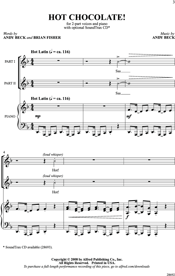 Hot Chocolate Thumbnail Hot Chocolate Thumbnail - Hot Chocolate Sheet Music Andy Beck (660x1008), Png Download
