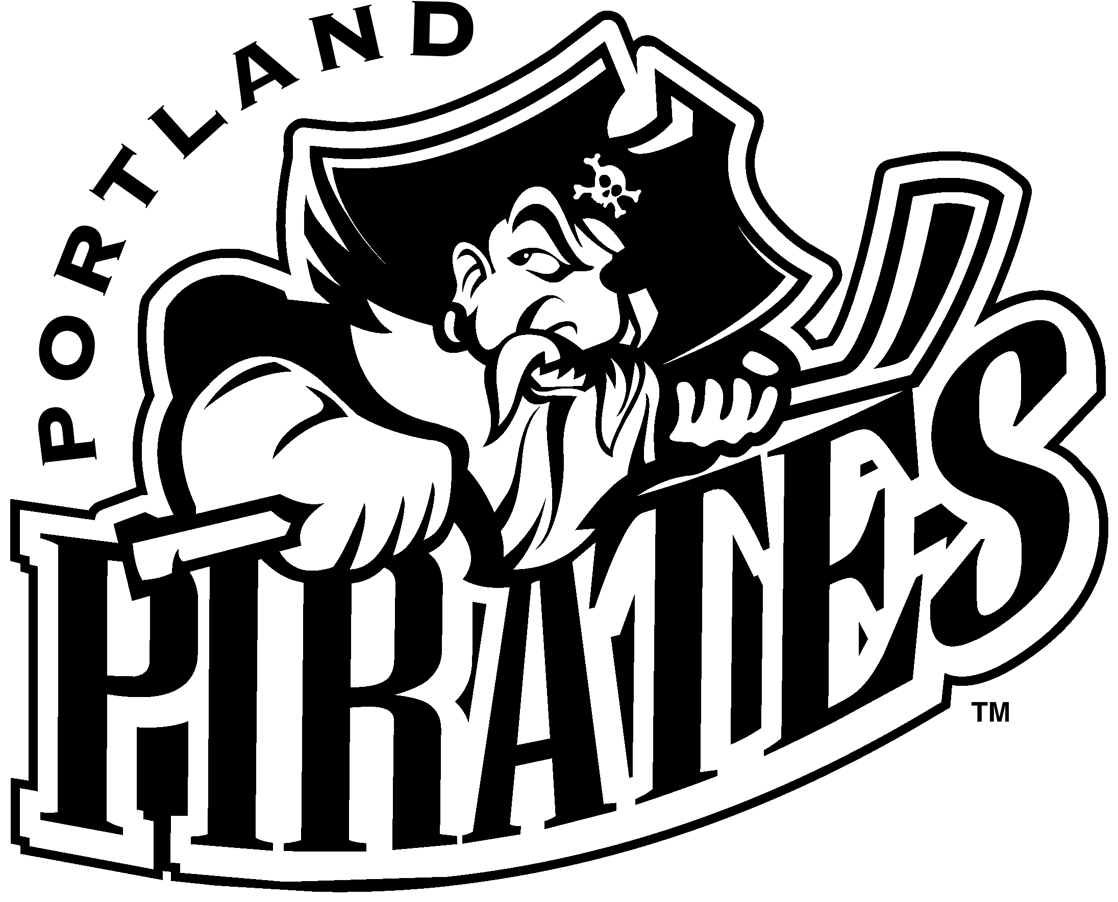 Portland Pirates Logo Black And White - Portland Pirates Logo Png (2400x2400), Png Download