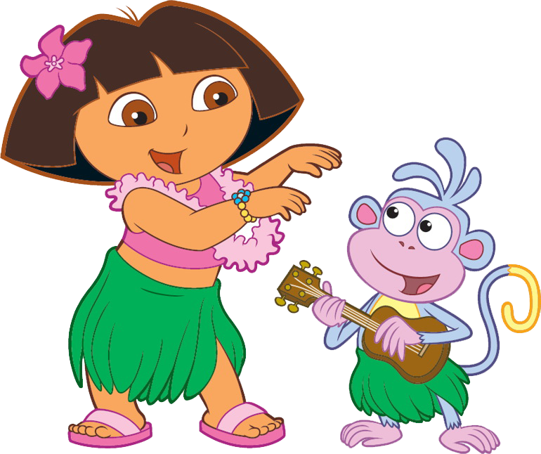 M Luau Theme, Luau Party, Diy Party, Dora Boots, Hawaiian - Dora And Boots Hula (770x646), Png Download