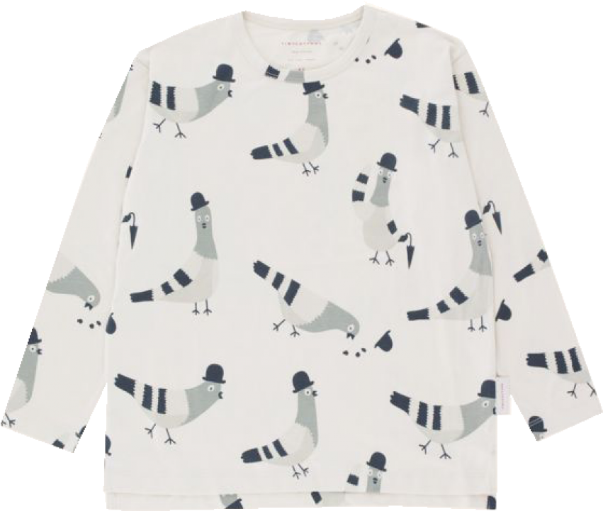 Tiny Cottons Ls Relaxed Tee Pigeons - Pigeon Tiny Cottons (960x720), Png Download
