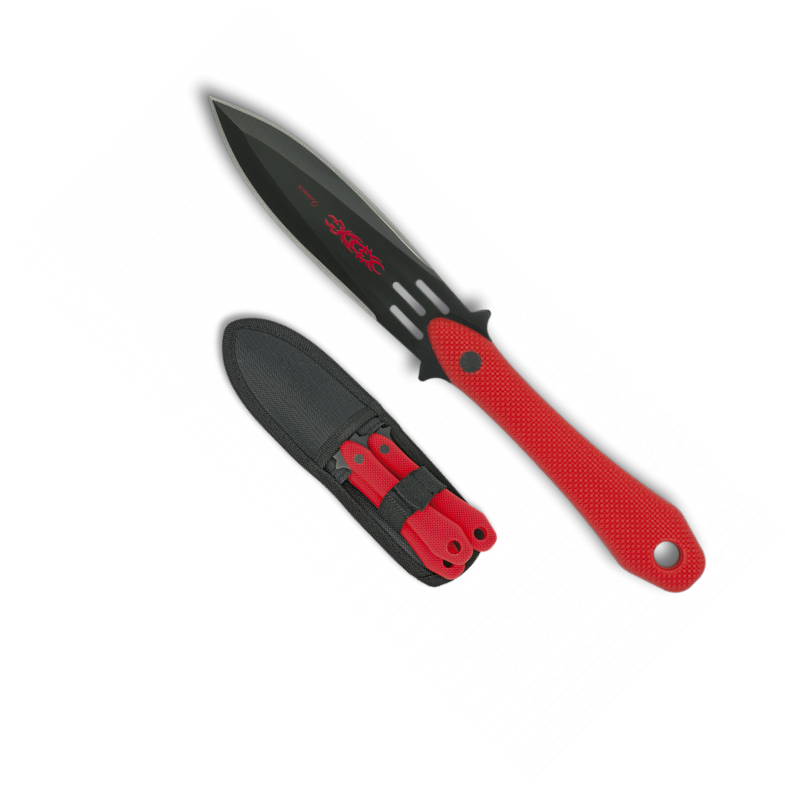 Set De 3 Couteaux À Lancer Kunai Albainox - 3 Lanzadores Albainox Abs Rojo (785x785), Png Download