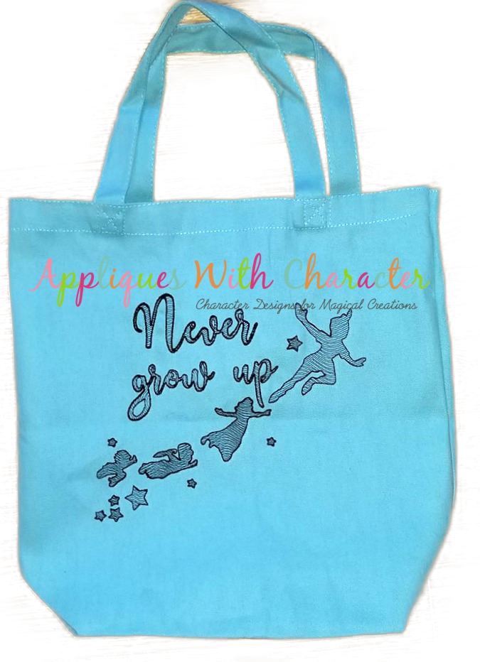 Peter Pan Never Grow Up Bean Stitch Design - Bean (675x932), Png Download