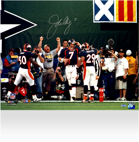John Elway Signed Horizontal Mile High Salute 16x20 (650x665), Png Download