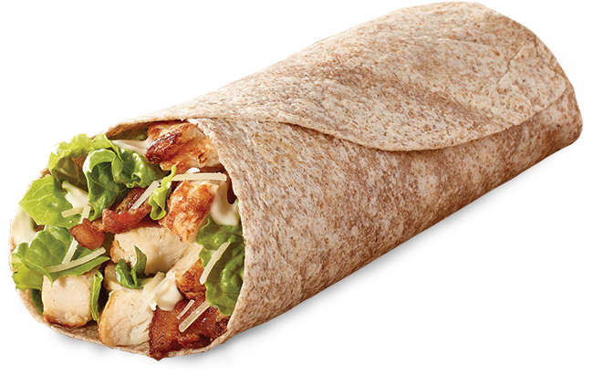Lunch - Chicken Caesar Wrap Png (742x490), Png Download