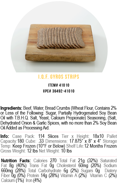 Corfu Gyro Slices Iqf - Cutting Board (556x833), Png Download