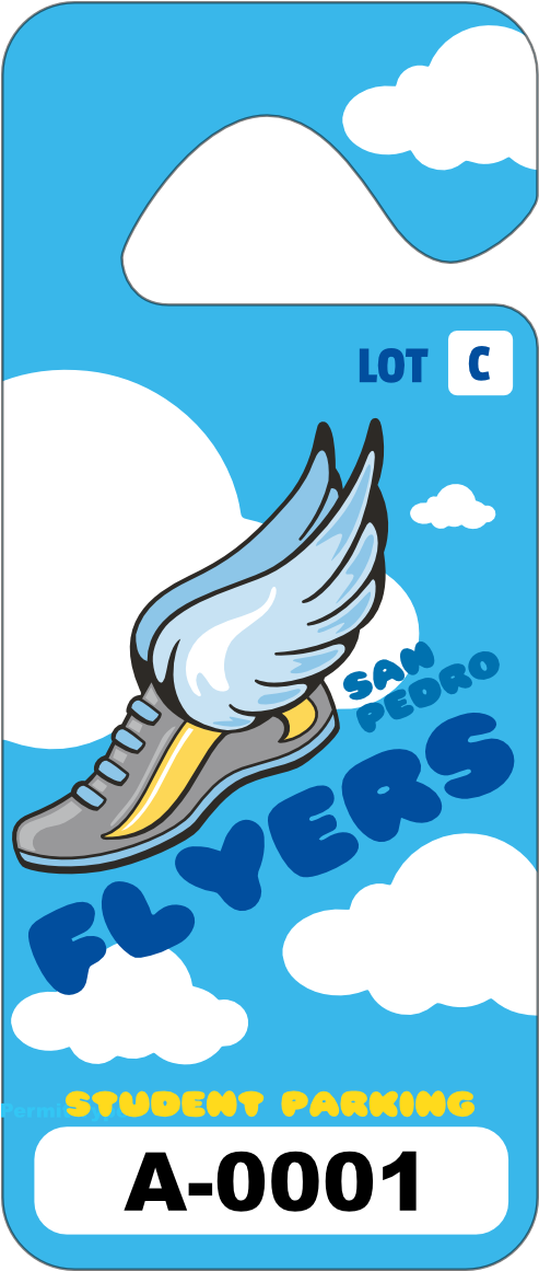 Cloudy Sky Long Standard School Hang Tag Parking Permit - School (1200x1200), Png Download