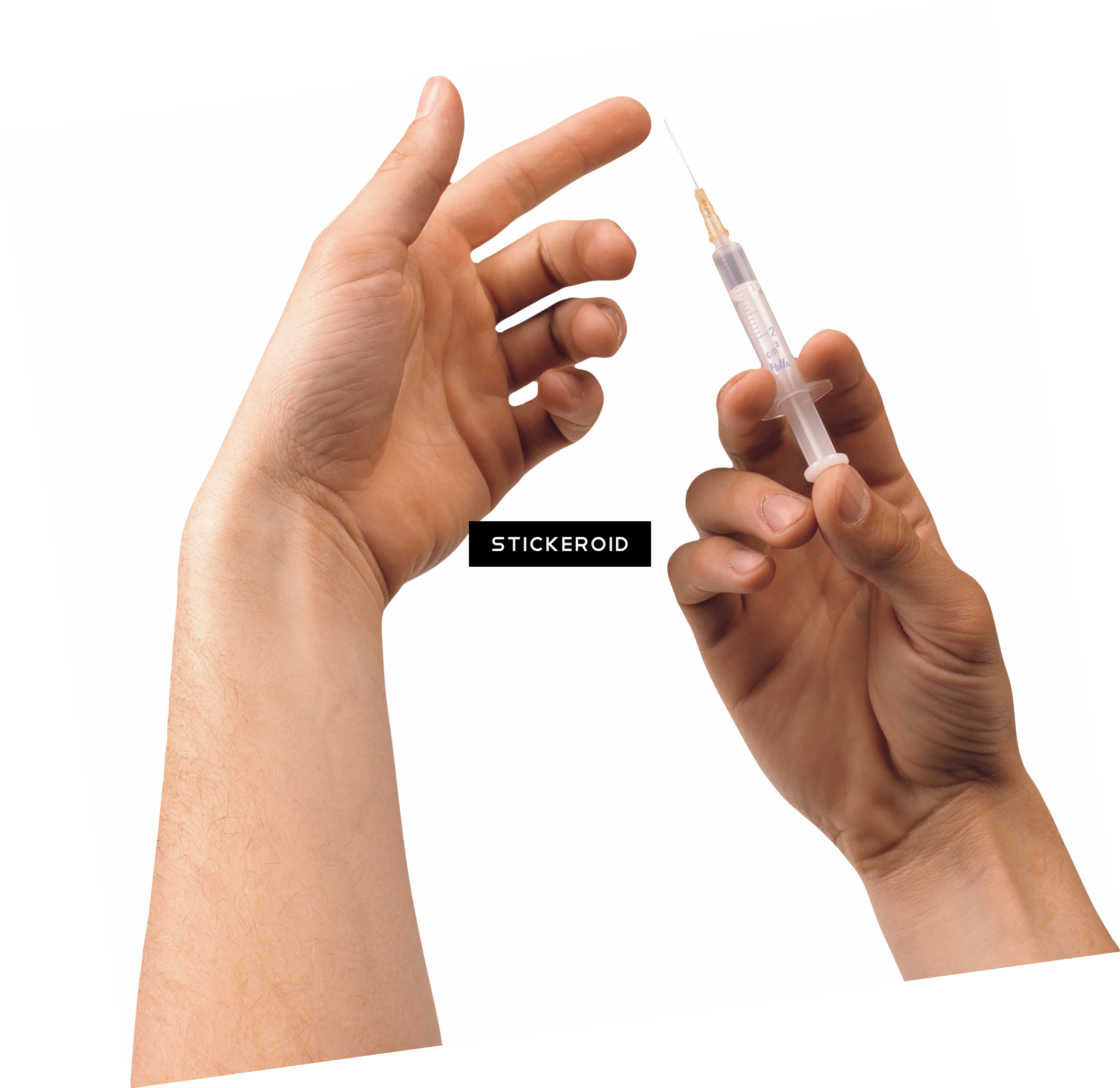 Syringe In Hand - Syringe (2214x2152), Png Download