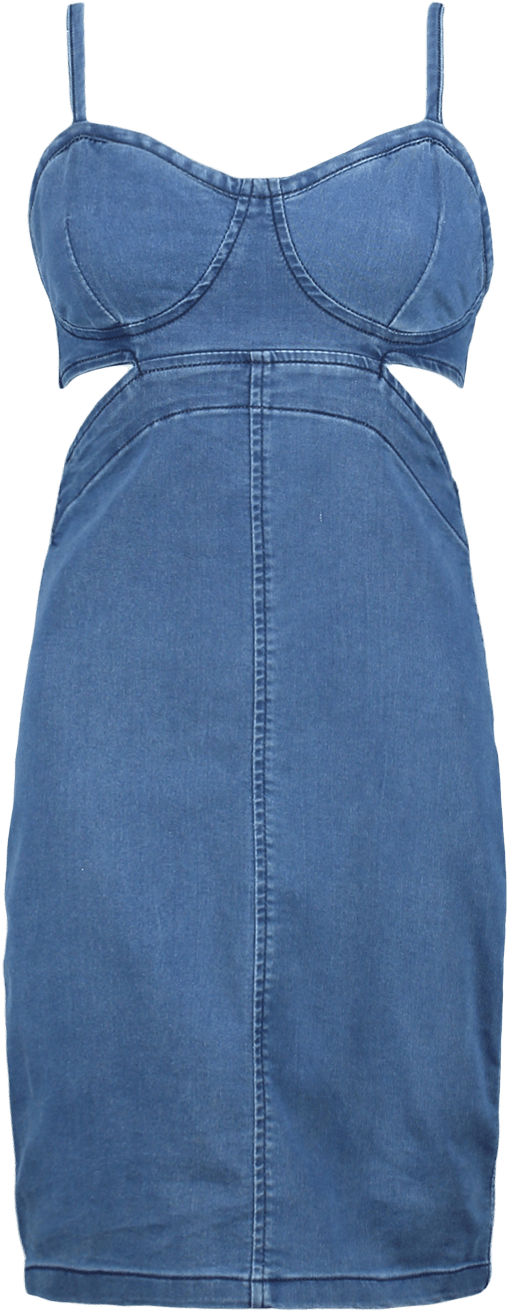 Cut Out Bodycon Denim Dress, £20 - Dress (1000x1500), Png Download