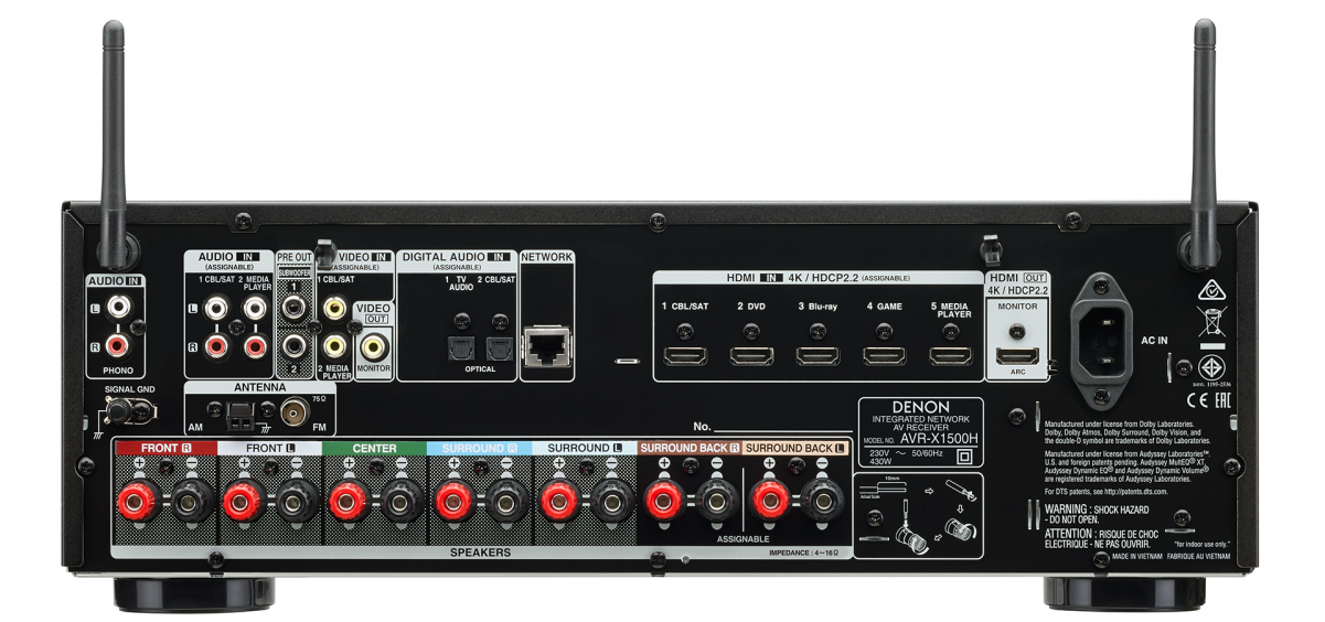 Denon Avr-x1500h - Denon Avr X1400h 7.2 Channel Av Network Receiver (1200x1200), Png Download