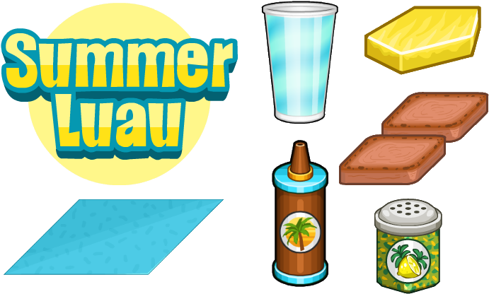 Summer Luau Ingredients Sushiria - Papa's Sushiria Summer Luau (716x444), Png Download