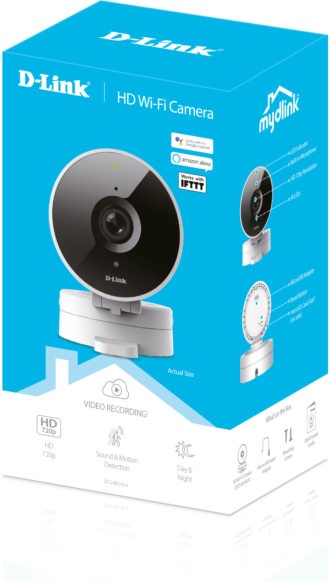 Box Of The Dcs 8010lh Mydlink Hd Wi Fi Camera - D Link (1916x2611), Png Download